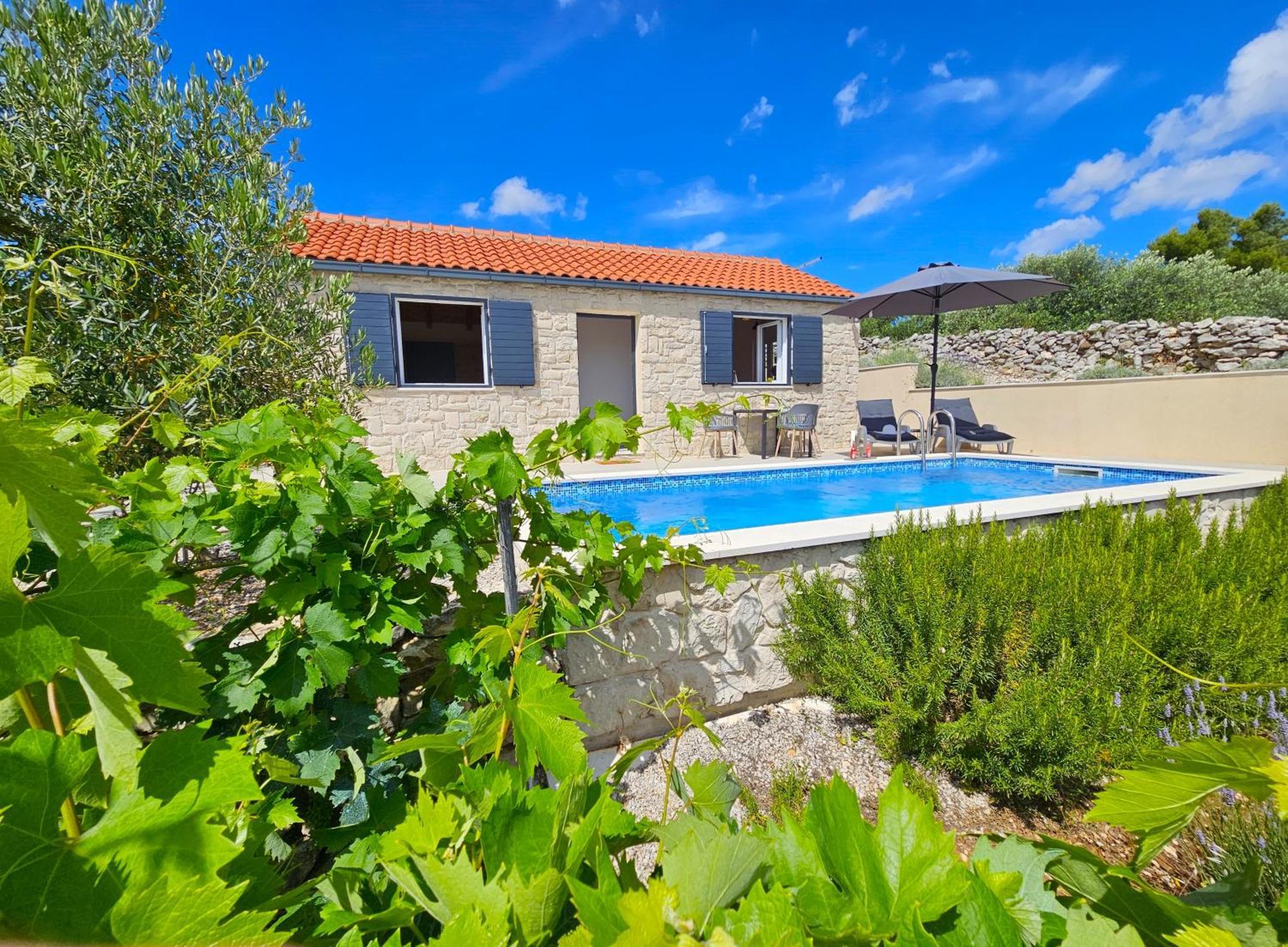 Stone House In Vineyard Villa Račišće Bagian luar foto